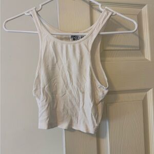 Princess Polly Cream Ribbed Tank Top